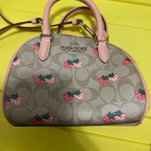 Coach strawberry coral handbag